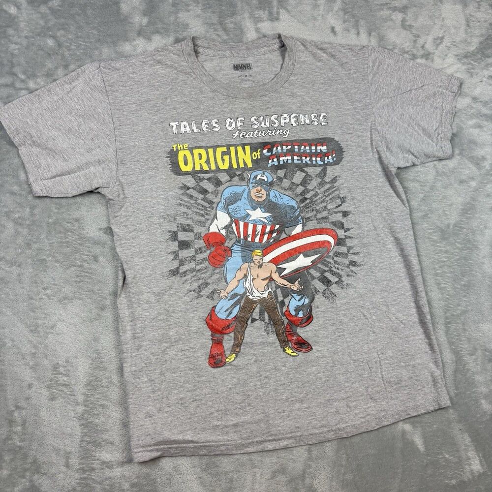 Marvel Captain America Tales of Suspense Graphic T Shirt Gray Medium Comic Book
